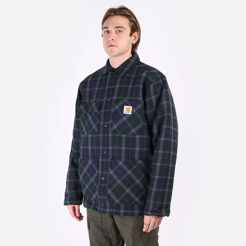мужская куртка Carhartt WIP Blaine Jacket  (I029478-bl check grove)  - цена, описание, фото 1